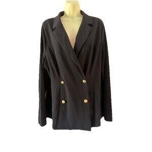 Fashion Nova Womens Double Breasted Black Knit Jacket Blazer Sz 1X
